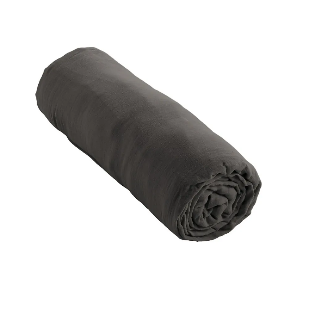 Drap housse 140x190 cm en Gaze de coton Granit>Housse De Rêve Best