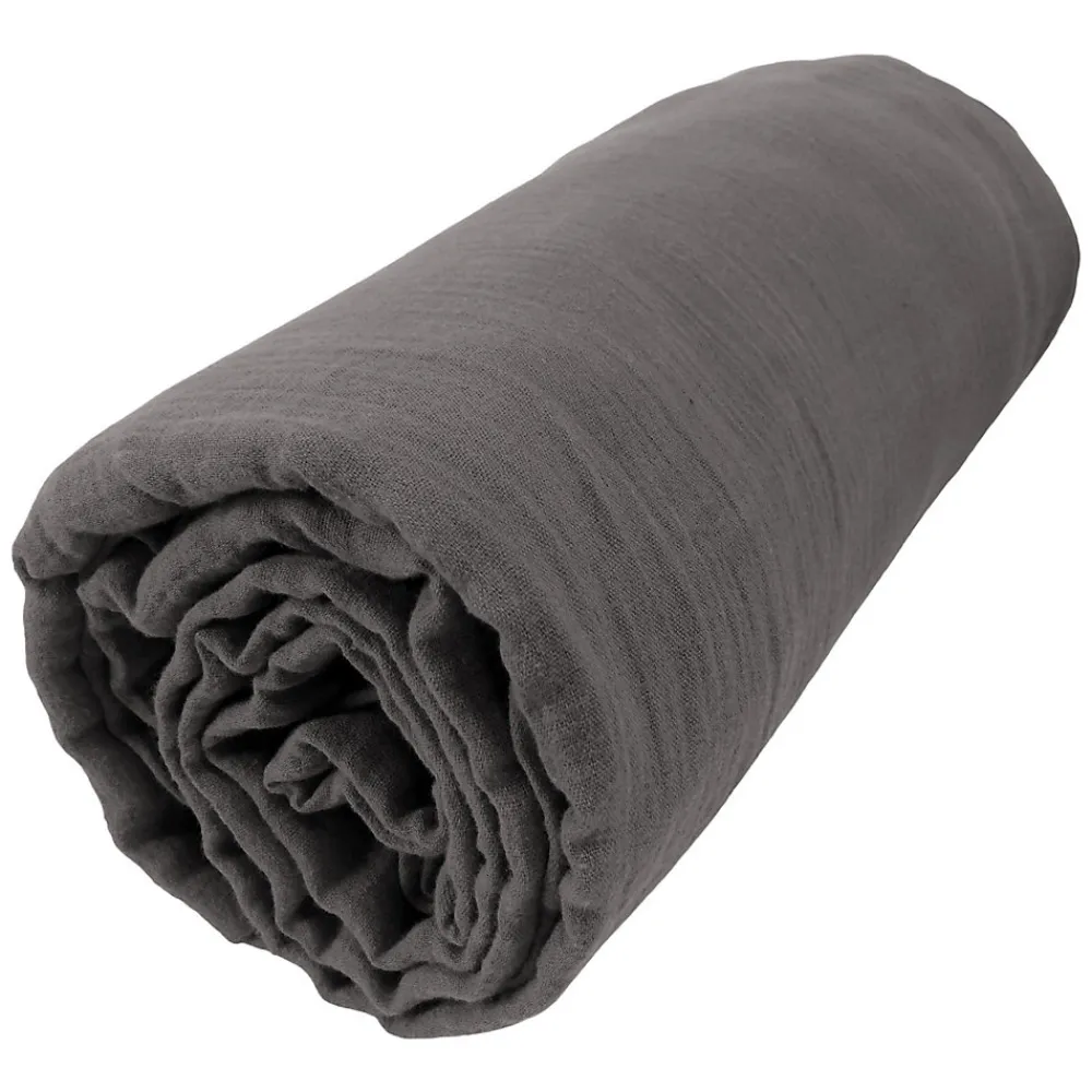 Drap housse 140x190 cm en Gaze de coton Granit>Housse De Rêve Best