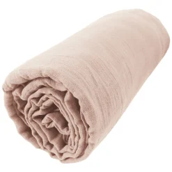 Drap housse 140x190 cm en Gaze de coton Guimauve><noscript><img width=
