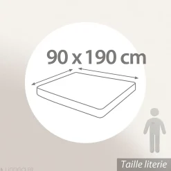Linnea Drap housse 90x190 cm polyester microfibre LAGO gris anthracite bonnet 28 cm* Drap Housse|Drap Housse