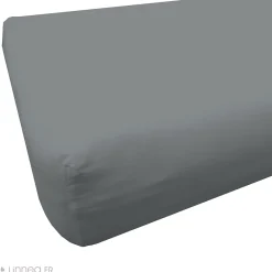 Linnea Drap housse 90x190 cm polyester microfibre LAGO gris anthracite bonnet 28 cm* Drap Housse|Drap Housse