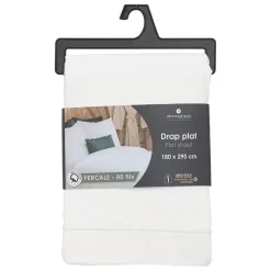 Drap plat - percale - blanc - 180x290 cm - Atmosphera>Atmosphera Créateur D'Intérieur Best