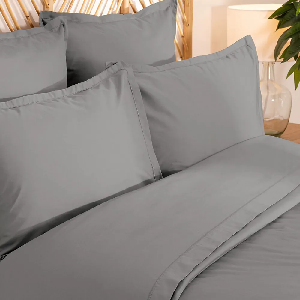 Drap plat - percale - gris - 240x290 cm - Atmosphera>Atmosphera Créateur D'Intérieur