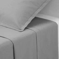 Atmosphera Créateur D'Intérieur Drap plat - percale - gris - 180x290 cm - Atmosphera* Drap Plat