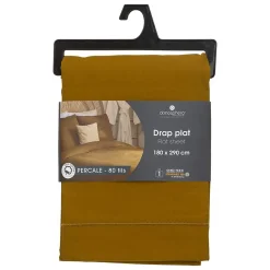 Atmosphera Créateur D'Intérieur Drap plat - percale - mordoré - 180x290 cm - Atmosphera* Drap Plat