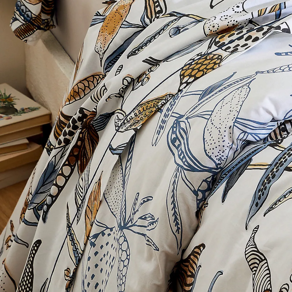 Drap plat aux fleurs exubérantes (280x310 cm - Blanc)>Tradilinge Discount