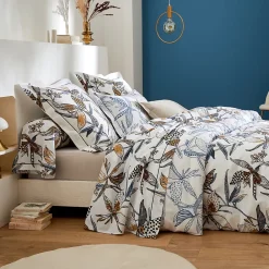 Tradilinge Drap plat aux fleurs exubérantes (240x310 cm - Blanc)* Drap Plat