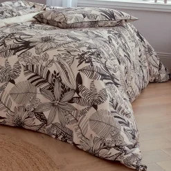Drap plat aux impressions noires (240x310 cm - Beige)>Tradilinge