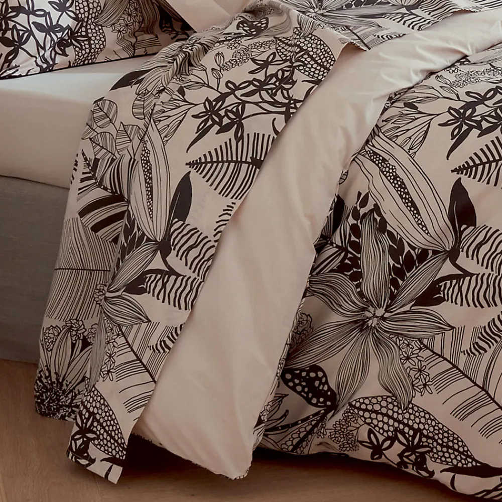 Drap plat aux impressions noires (180x290 cm - Beige)>Tradilinge Sale