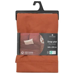 Drap plat Carina en coton 240x290cm rose terracotta - Atmosphera><noscript><img width=