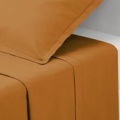 Atmosphera Créateur D'Intérieur Drap plat Carina en coton 180x290cm jaune cumin - Atmosphera* Drap Plat
