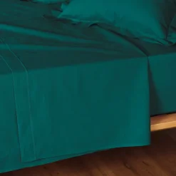 Eden Drap plat coton 240 x 300 cm biolina emeraude* Drap Housse|Drap Housse