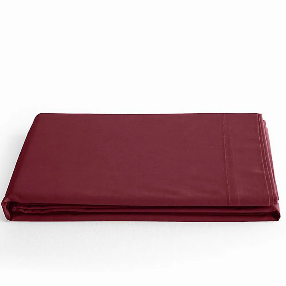 Drap plat Prémium Grenat 180 x 290 cm>Coton Pur Outlet