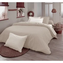 Drap plat en 100% coton biologique (280x300 cm - Ficelle)>Tradilinge Discount