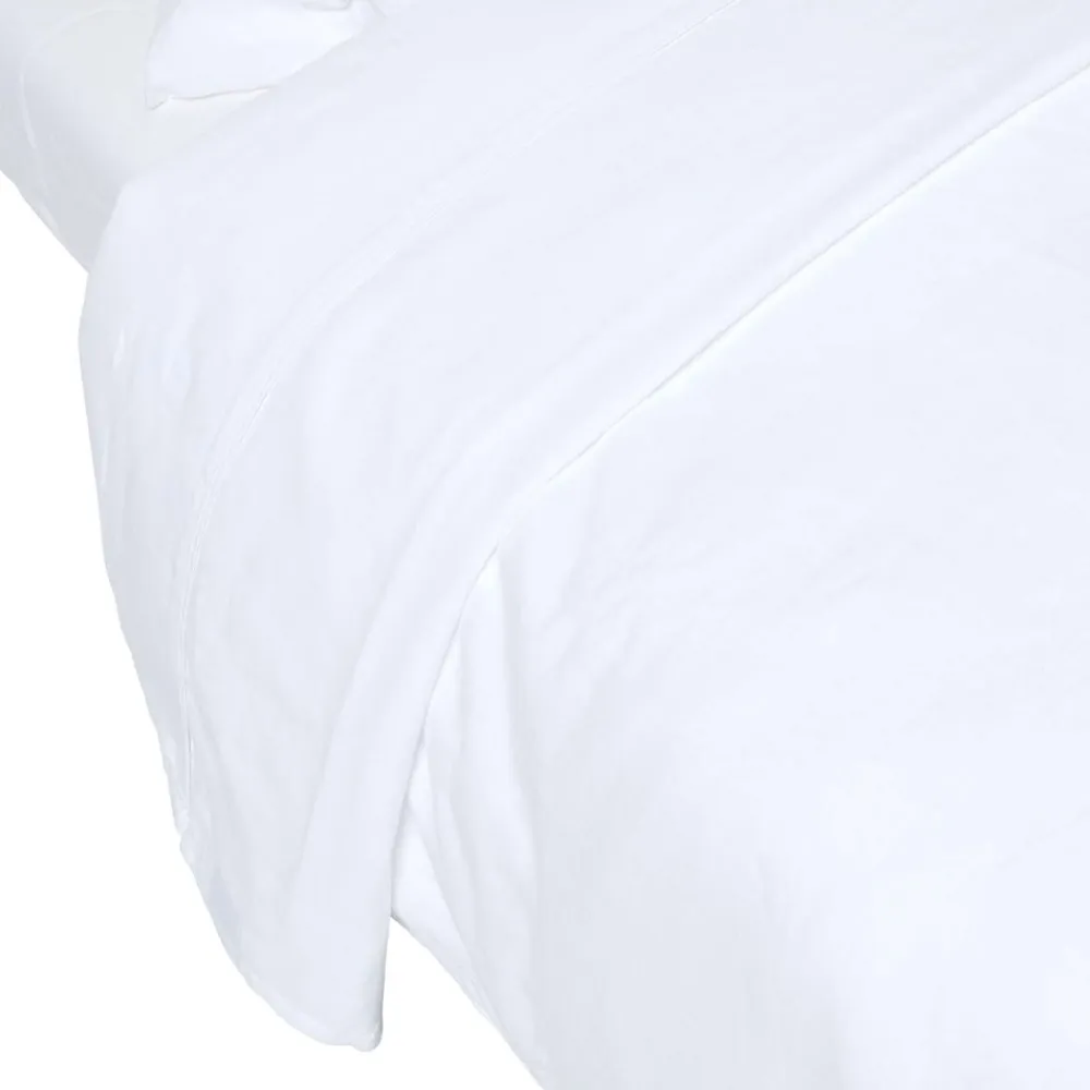 Homescapes Drap plat en lin lavé blanc, 275x275 cm -* Drap Plat