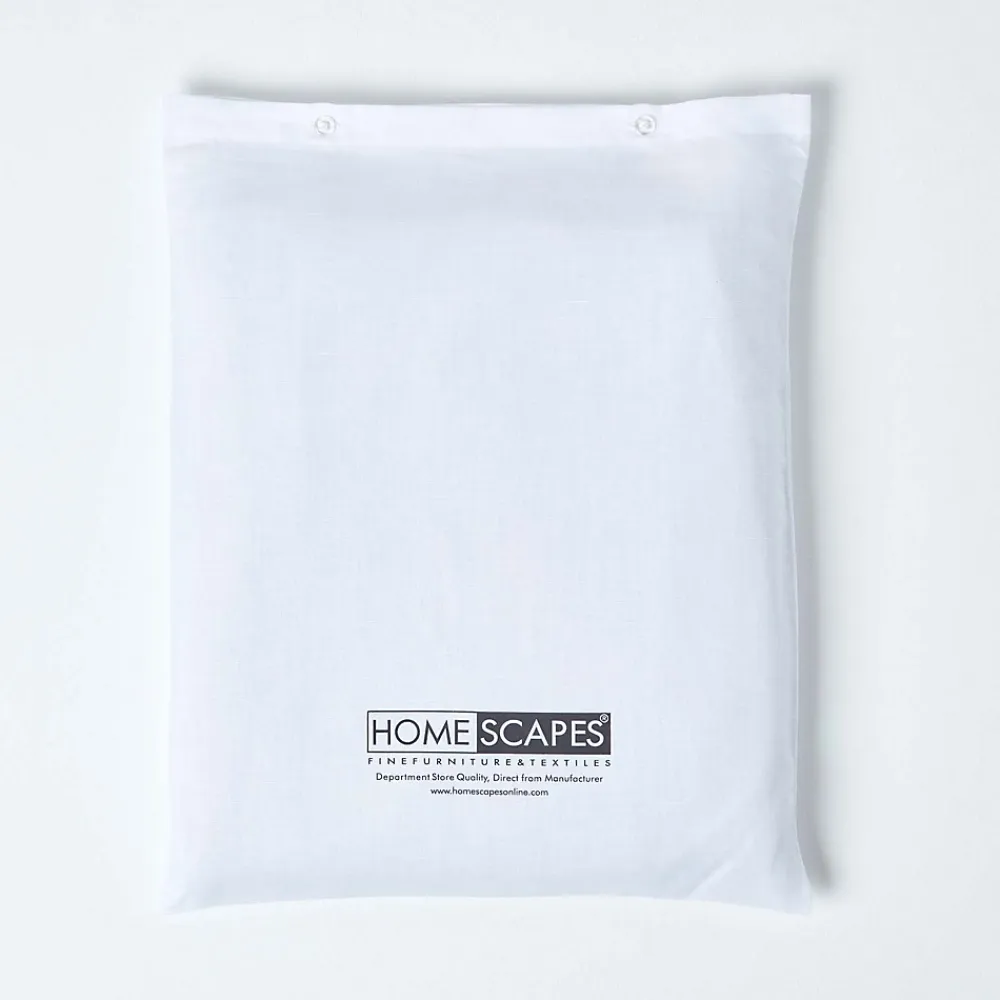 Homescapes Drap plat en lin lavé blanc, 275x275 cm -* Drap Plat