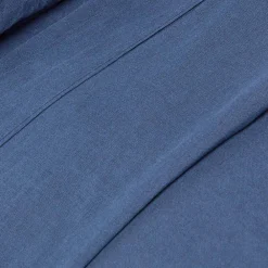 Homescapes Drap plat en lin lavé bleu marine, 275x275 cm -* Drap Plat