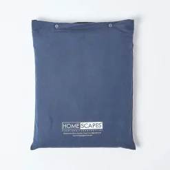 Homescapes Drap plat en lin lavé bleu marine, 240x275 cm -* Drap Plat