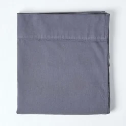 Drap plat en lin lavé gris, 230x255 cm ->Homescapes Discount