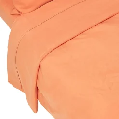 Drap plat en lin lavé orange, 240x300 cm ->Homescapes Clearance