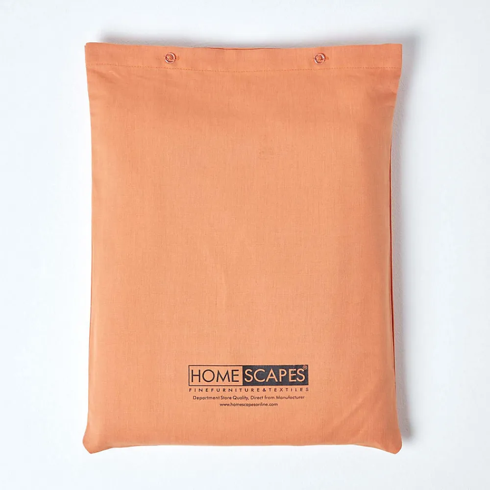 Drap plat en lin lavé orange, 240x300 cm ->Homescapes Clearance