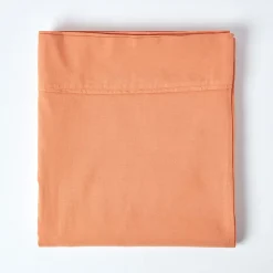 Drap plat en lin lavé orange, 180x290 cm ->Homescapes