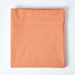 Homescapes Drap plat en lin lavé orange, 178x255 cm -* Drap Plat