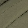 Homescapes Drap plat en lin lavé vert mousse, 178x255 cm -* Drap Plat