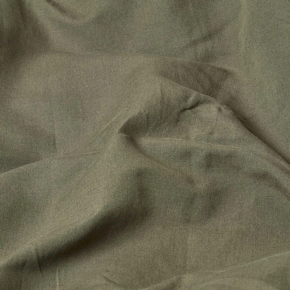Homescapes Drap plat en lin lavé vert mousse, 178x255 cm -* Drap Plat
