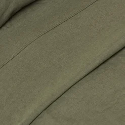 Drap plat en lin lavé vert mousse, 230x255 cm -><noscript><img width=