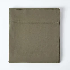 Drap plat en lin lavé vert mousse, 240x275 cm ->Homescapes Discount