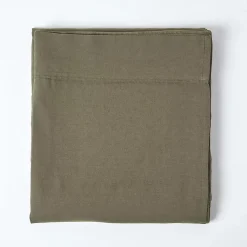 Homescapes Drap plat en lin lavé vert mousse, 180x290 cm -* Drap Plat
