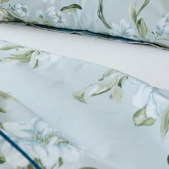 Tradilinge Drap plat en percale de coton au style anglais (240x310 cm - Céladon)* Drap Plat