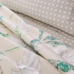 Tradilinge Drap plat en satin aux impressions exotiques (180x290 cm - Beige)* Drap Plat