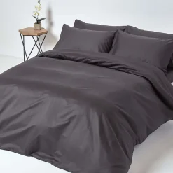 Homescapes Drap plat en satin de coton égyptien 1000 fils gris foncé, 178x255 cm -* Drap Plat