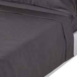 Homescapes Drap plat en satin de coton égyptien 1000 fils gris foncé, 178x255 cm -* Drap Plat