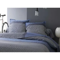 Tradilinge Drap Plat en Satin de Coton (280x325 cm - Bleu)* Drap Plat