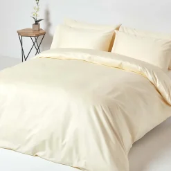 Homescapes Drap plat en satin de coton égyptien 1000 fils ivoire, 180x290 cm -* Drap Plat