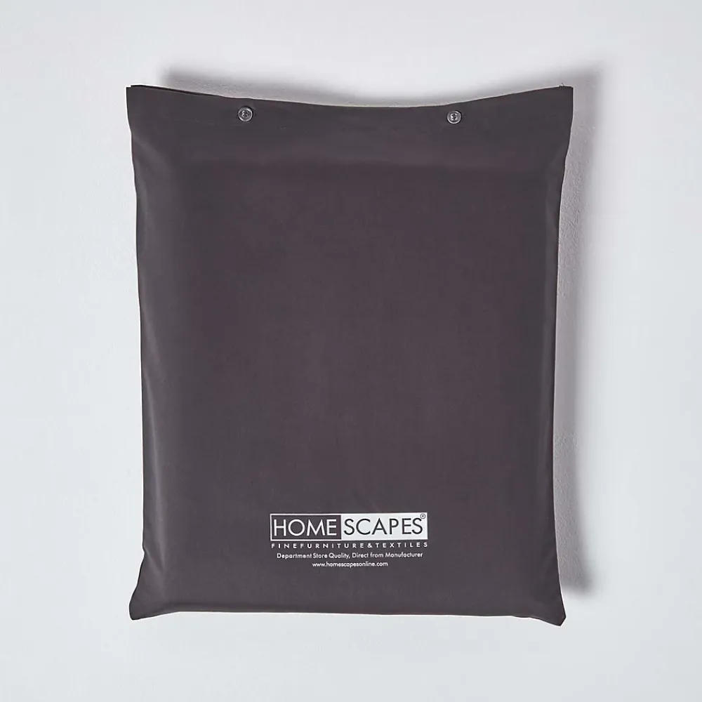 Homescapes Drap plat en satin de coton égyptien 1000 fils gris foncé, 275x275 cm -* Drap Plat
