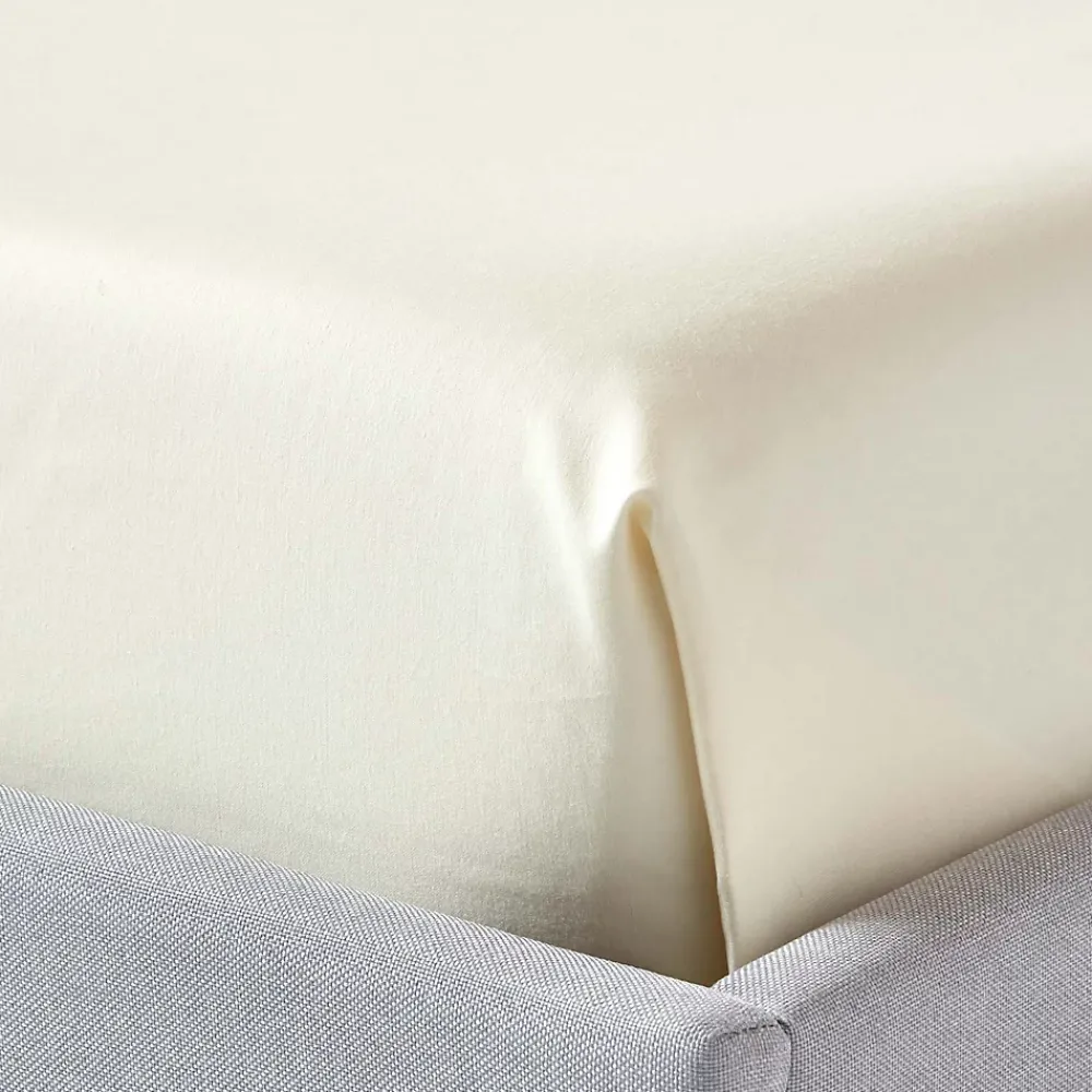 Homescapes Drap plat en satin de coton égyptien 1000 fils ivoire, 178x255 cm -* Drap Plat