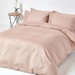 Drap plat en satin de coton égyptien 1000 fils taupe, 240x275 cm -><noscript><img width=