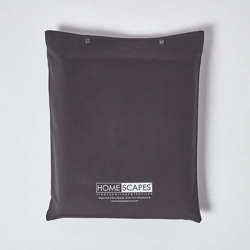 Drap plat en satin de coton égyptien 1000 fils gris foncé, 240x300 cm ->Homescapes Online