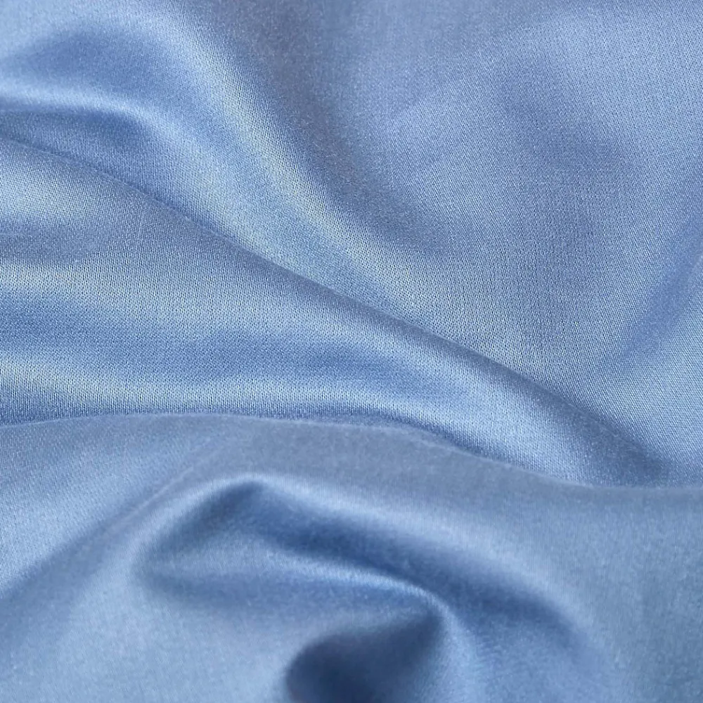 Drap plat en satin de coton égyptien 1000 fils bleu, 178x255 cm ->Homescapes Hot