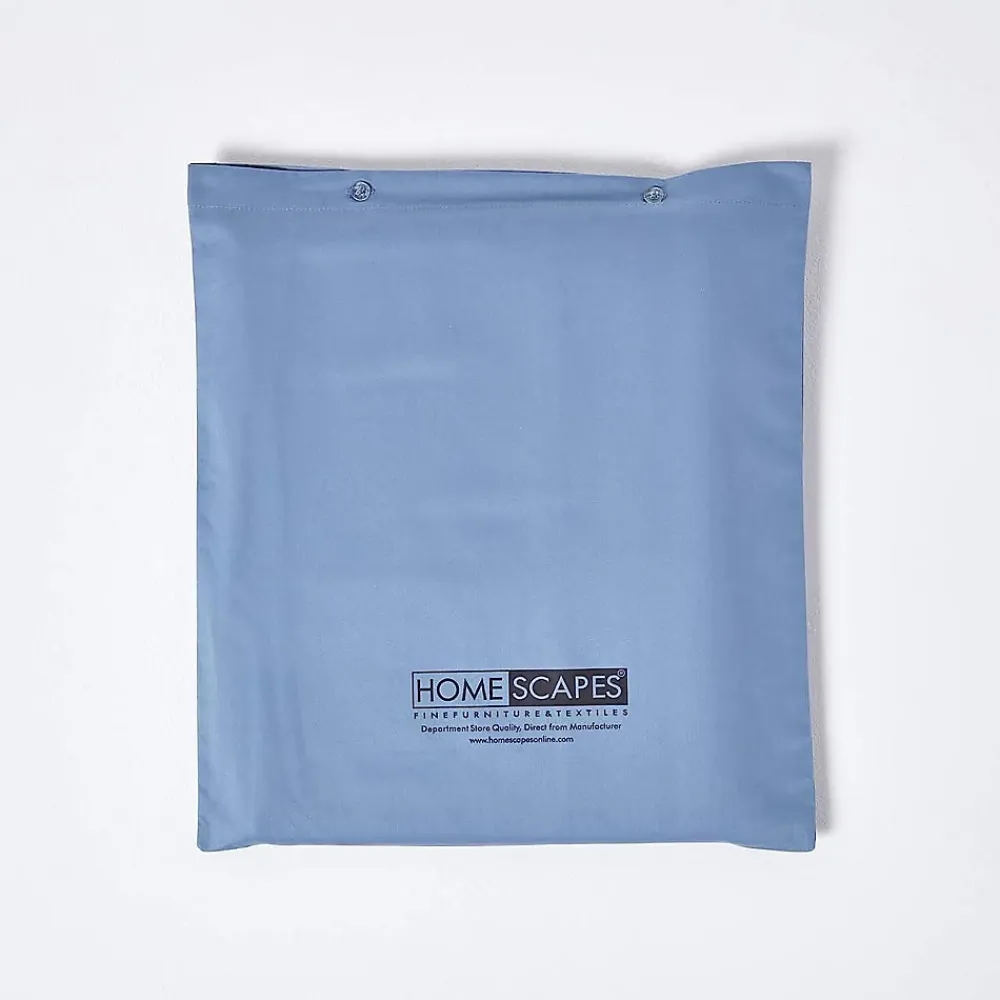 Homescapes Drap plat en satin de coton égyptien 1000 fils bleu, 270x300 cm -* Drap Plat