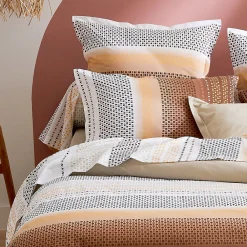 Drap plat esprit géométrique en coton (240x310 cm - Cuivre)>Tradilinge Clearance