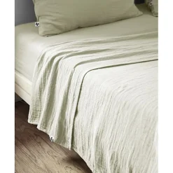 L'Effet Papillon Drap plat Gaïa vert d eau 270 x 300 cm* Drap Plat