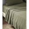 Drap plat "Gaïa" toutes dimensions "Gaze de Coton" - Gaïa Romarin - 240 x 300 cm pour lit 2 places>L'Effet Papillon New