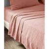 Drap plat "Gaïa" toutes dimensions "Gaze de Coton" - Gaïa Rose Pêche - 240 x 300 cm pour lit 2 places>L'Effet Papillon Best