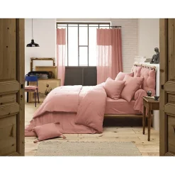 Drap plat "Gaïa" toutes dimensions "Gaze de Coton" - Gaïa Rose Pêche - 240 x 300 cm pour lit 2 places>L'Effet Papillon Best