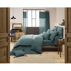 Drap plat "Gaïa" toutes dimensions "Gaze de Coton" - Gaïa Canard - 270 x 300 cm pour lit King size>L'Effet Papillon Hot